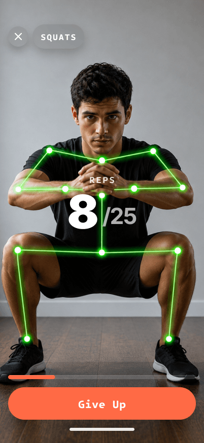 Bydot tracking a squat rep live using your camera